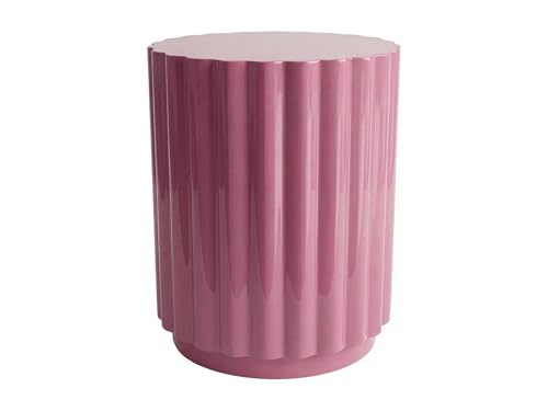 Vente-unique - Table d'appoint en métal - Rose Framboise - LIMALORA