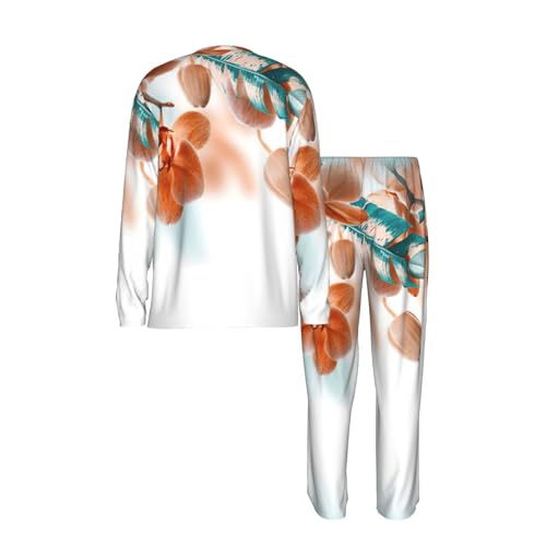 Pyjama homme imprimé orchidée bleu sarcelle et orange chic - 3