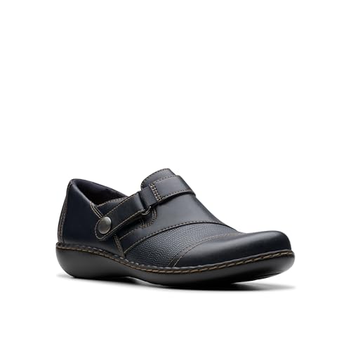 Clarks Damen Ashland Gem Slipper, Marineblaues Leder, 41.5 EU – Ansicht 8