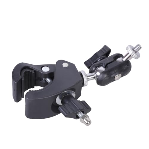 Hkfgdjdl Soporte de abrazadera de metal resistente con ángulos ajustables de rotación de 360 para cámaras réflex digitales, accesorios de fotografía de estudio