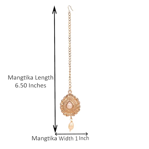 Touchstone Indian Bollywood Stylish Contemporary Designer Jewelry Wedding Head Accessory Mangtika with Beautiful Chain for Women in Gold or Silver Tone for Women.4