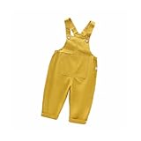 オーバーオール キッズ サロペット 子供服 ロングパンツ 綿 コットン 女の子 男の子 オールインワン つなぎ 長ズボン ベビー 子ども服 こども服 男女兼用 ジュニア 無地 春夏 秋冬 80 90 100 110 120cm-イエロー||120
