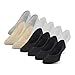 PEDS Women's Low Sport Cut Liners with Gel Tab, 12 Pairs, light grey/white/black/nude, Shoe Size: 5-10