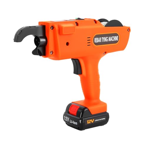 Automatic Rebar Tie Gun, 30-60mm Rebar Tier Tying Machine 1-2inch Steel Bar Tie Tool, Handheld Rebar Tie Tool, Reinforcing Steel Strapping Machine, 12V Rebar Tying Maching Binding Tool