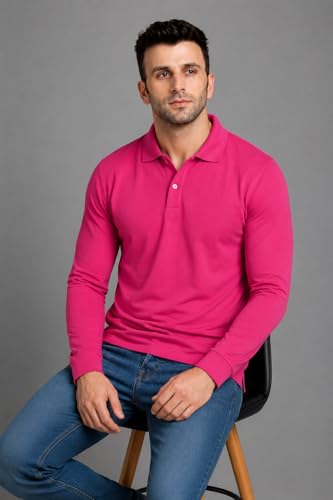 Image of INKKR Full Sleeve Men's Solid Polo Neck T-Shirt Combo