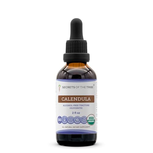 Secrets of the Tribe Calendula USDA Organic | Alcohol-Free Extract, High-Potency Herbal Drops | Made...