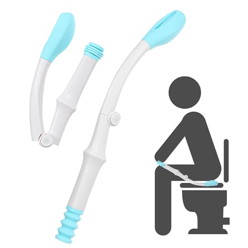 Fanwer WC-Hilfsmittel, faltbar, blau, lange Reichweite, Komfort-Reinigungstuch, erweitert Ihre Reichweite über 38,1 cm, Griffe für Toilettenpapier oder vorbefeuchtete Tücher