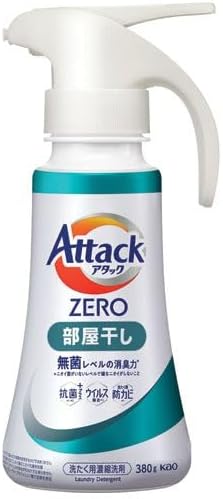 （まとめ） 花王アタックZERO 部屋干し用 本体 ワンハンドタイプ 380g 1個 【×10セット】 top1-ds-259757