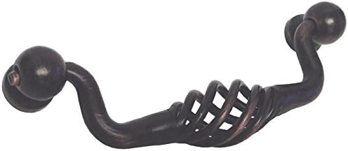 20 Pack Oil Rubbed Bronze 3 3/4" Inch (96mm) Hole Centers Kitchen Cabinet Drawer Hardware Bird Cage Birdcage Twist Wire Swirl Handle Pulls 1302-96
