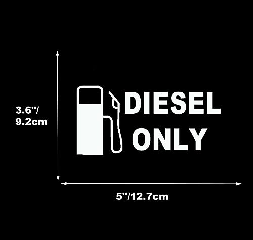 Image of Diesel ONLY Sticker Car Fuel Tank Cover Cap Warning Decal Window Bumper Decal Sticker Suitable for Cars, Trucks 5inch (White)