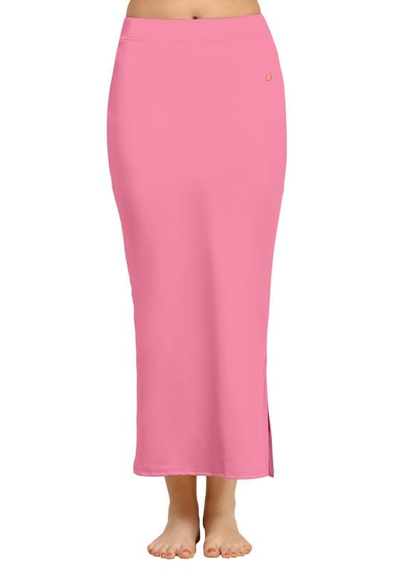 Image of TRENDMALLS Women's Polyester Spandex Stretchable Straight Saree Shapewear Petticoat for Women, Cotton Blended, Skirts for Women, Saree Shaper Rose Pink