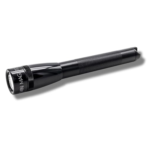 MagLite Mini MAG 2 AA LED Flashlight – 127 Lumens Compact Flashlight with Adjustable Beam, High/Low Modes, IPX4 Water-Resistant, Shock-Resistant Design, Alkaline Batteries Included (Combo Pack, Black) by MagLite - Used condition - US$19.70