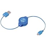 ReTrak Retractable Micro USB Cable, Blue (ETCABLEMICBU)