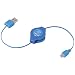 ReTrak Retractable Micro USB Cable, Blue (ETCABLEMICBU)