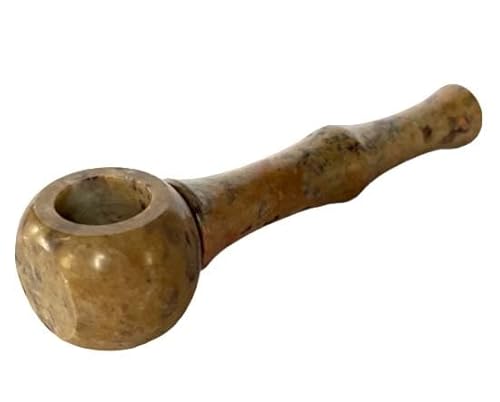 Deshi Handmade Clay Stone or Stone Chillum Smoking Pipe 3 Inch Chillum Unique Design