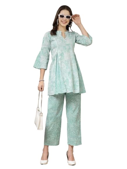 indibelle Cotton Abstract Print A-Line Co-ord Set-picture-23