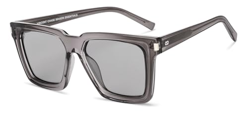 Image of VINCENT CHASE EYEWEAR Polarized and 100% UV Protected | Branded and Stylish Sunglasses | Full Rim Square | Season Essentials | For Men & Women | Large | VCS000550
