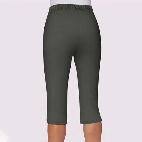 Women Capri Pants Summer Cut Out Side Casual Fashion Drawstring Soft Comfort Capris Workout Running Cropped Jogger - 4