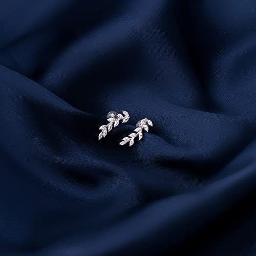 925 Sterling Silver Ear Crawler Earrings Leaf Star Heart Ear Climber Earrings Hypoallergenic Stud Earrings for Women Cartilage Jewelry3