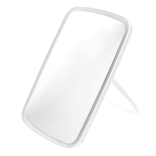 Espejo maquillaje plegable con 3 LED blanco portátil
