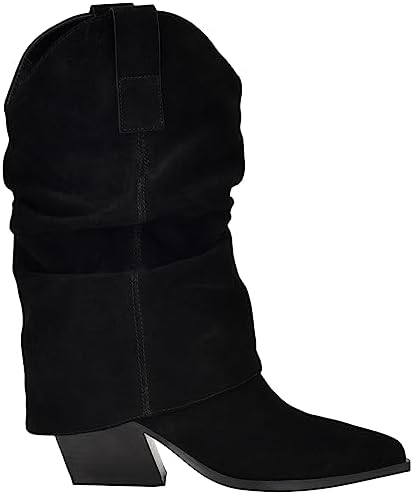 NINE WEST Women's Wilton Western Boot, Black 001, 7 | Image 4