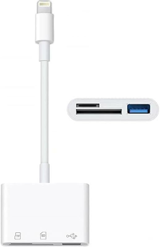 iPhone SDカードリーダー【2025MFi認証品、3in1、24ヶ月】Lightning usb変換アダプタ・microSDカ
