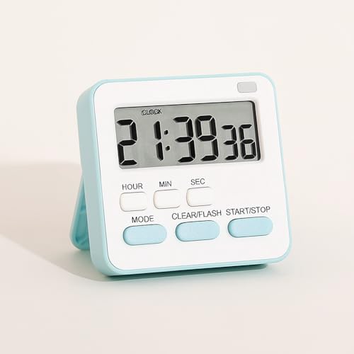 Image of YELONA Digital Magnetic Timer for Kids, Kitchen, Cooking, Egg, Teacher, Exercise, Productivity- Blue, Pack of 1