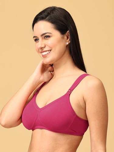 Image of The Mom Store Mom Nursing Bra | Full Coverage Non Padded Bra | Feeding Bra | Maternity Bra | Non Wired Bra | Cotton Blend