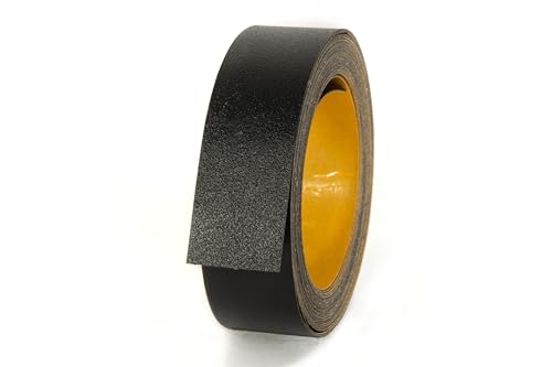 BRICOROLL - Canto Autoadhesivo - Fácil aplicación sin plancha - Material PVC - Color Negro Rugoso - Ancho 25mm x Largo 5m - Acabado Profesional - Alta resistencia - Fabricado en España
