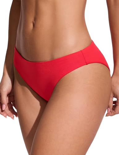 Image of CRZ YOGA Low Waisted Bikini Bottoms | Mid Cut Leg, Medium Bum Coverage, Full Lining, Swim, Bathing Suit Briefs for Women
