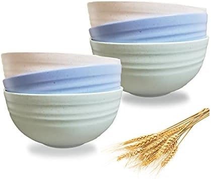Cereal Bowls，6 Pack 24 oz Bowls Set, Food Grade Safe Durable PP Bowls for Soup, Salad, Cereal, Pasta, Yogurt, Heat and Cold Resistant, Dishwasher Safe Bowls，eco- friendly and degradable