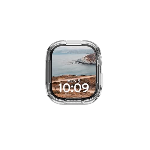 Image of URBAN ARMOR GEAR UAG Designed for Apple Watch Case 46mm iWatch Series 10, Scout Transparent Rugged Military Grade Dropproof Snap-On Protective Bumper Hard Case, Clear