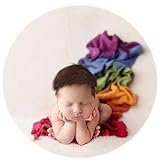 Zeroest Newborn Photography Stretch Wrap Rainbow Cheesecloth Posing Layer Wrap Baby Photo Prop (Rainbow#2)
