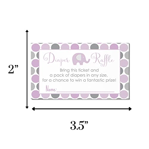 Paper Clever Party Purple Elephant Diaper Raffle Tickets (25 Pack) Girls Baby Shower Games – Invitation Insert Cards Fill-In To Win Prize Drawings #TOP5