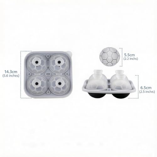 Molde de silicona para cubos de hielo balón de fútbol miniatura 3
