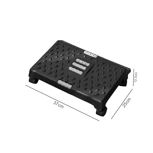 Image of Foot Rest for Under Desk at Work - Ergonomic Foot Stools for Under Office Desk - Rocking Footrest with Roller Massager - Leg Rest for Chair, Computer Gaming - Promote Leg Circulation (Style 4, Black)