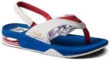 REEF Kids Boys Sandals, Little Fanning, Red White And Blue, 7