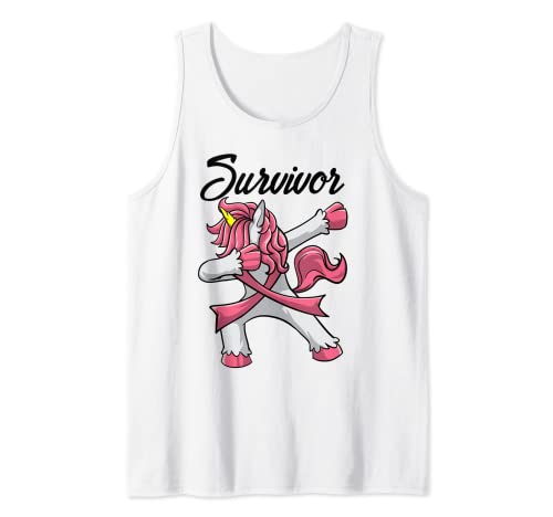 Cadeau de survivant du cancer du sein | Ruban rose licorne tamponnant Débardeur