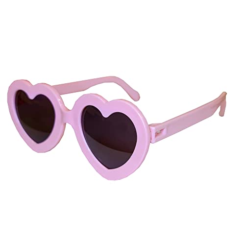 Óculos De Sol Infantil Formato Coração Com Proteção Solar UV400 (Rosa Claro)