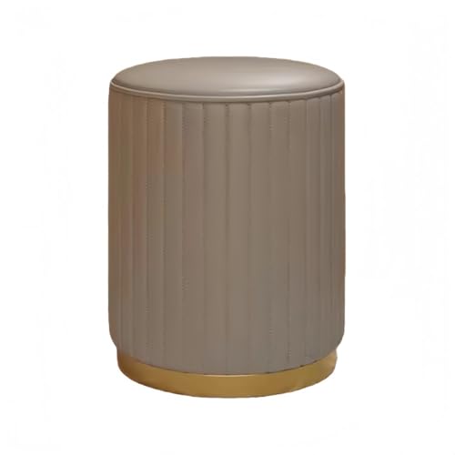 samchuノルディックベルベットドレッスツール丸くてかわいいメイクチェア収納機能付き寝室リビング用インテリア家具です (グレー-puレザーモデルです,預金用丸椅子)