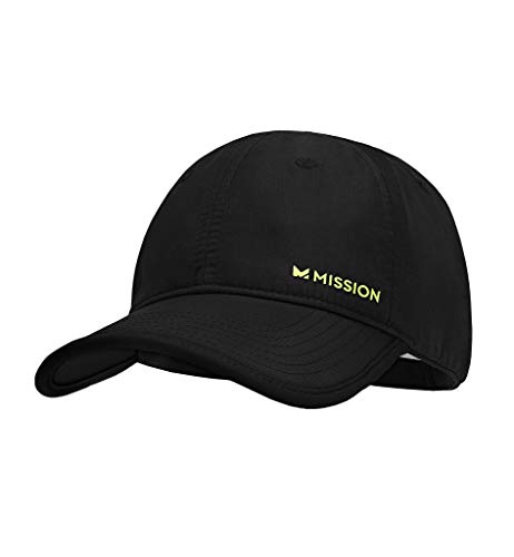 MISSION Hydroactive Max Performance Hat Black, Black/Hi Vis Green, One Size
