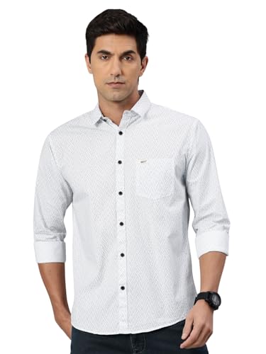 Image of Majestic Man Custom Geometric Printed Pure Cotton Slim Fit Casual Shirt