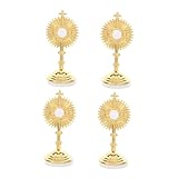 Toyvian 4 Stück Stehende Kreuz deko aus Langlebiger Legierung Katholisches Jesus kruzifix Elegante Tischornamente für Wohnzimmer Gebetsplatz und Religiöse Dekoration