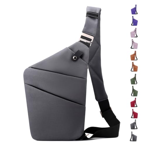 Image of Anti Theft Crossbody Bag,Sling Bag for Women Men,Multi-pocket Chest Shoulder Bag for Travel, Sport, Work
