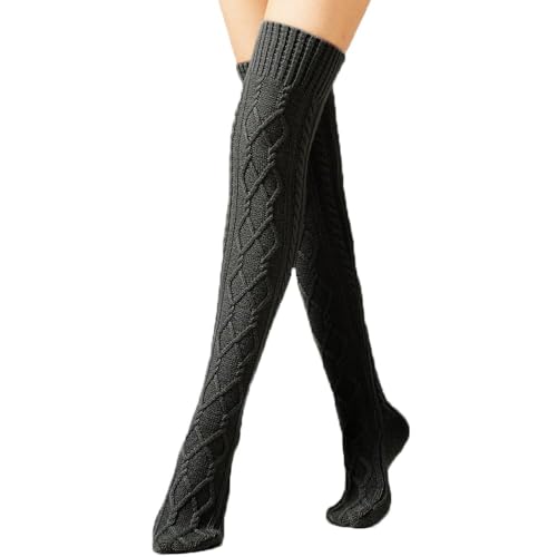 YAMEE Calcetines altos calientes para mujer,Calcetines de punto sobre la rodilla,Calcetines Largos Mujer Invierno