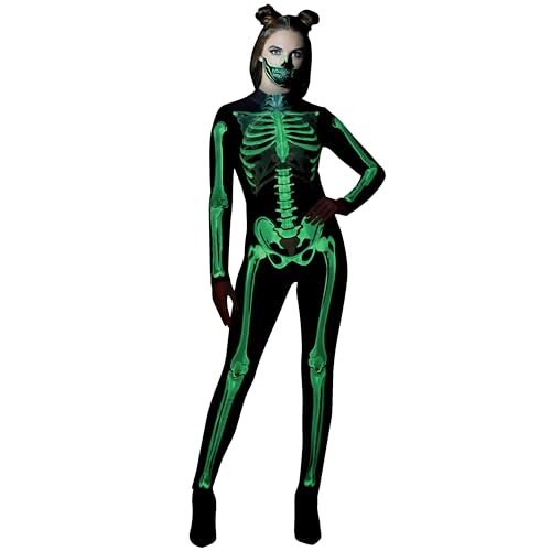 Black And Green Skeleton Bodysuit