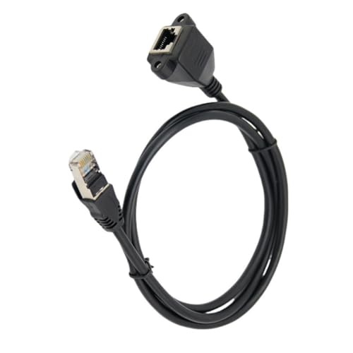 XAGMODSHN CAT5e Ethernet Extension Cable Straight Head RJ45 Male to Female Screw Panel Mount Wire 100M Networking Extender Line