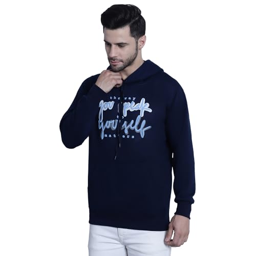 Image of Mack Jonney Printed Hooded Cotton Fleece Hoodie for Men-MACK32358