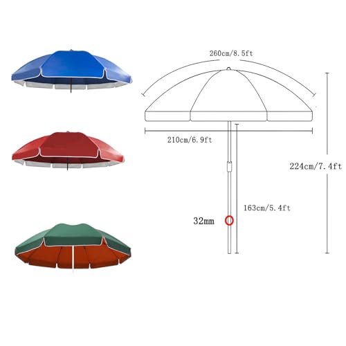 Sombrilla con protección UPF 50+ y altura regulable para patio 2