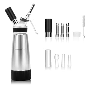 Whipped Cream Dispenser Stainless Metal 1-Pint 500...